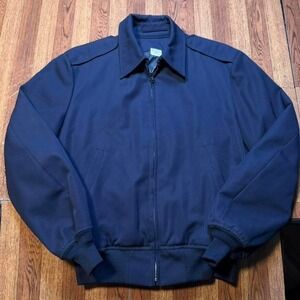 Vintage 90's Blue Target Sportswear Wool Harrington Bomber Jacket Fits Small